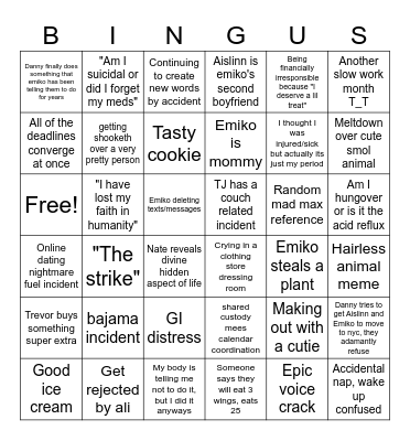 September bingus Bingo Card