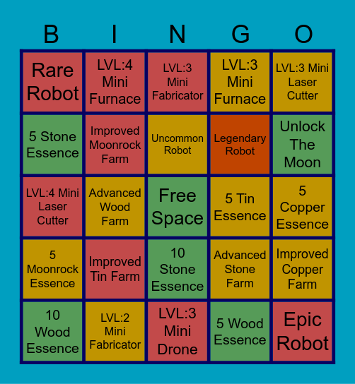 Space Industry Simulator Bingo Card