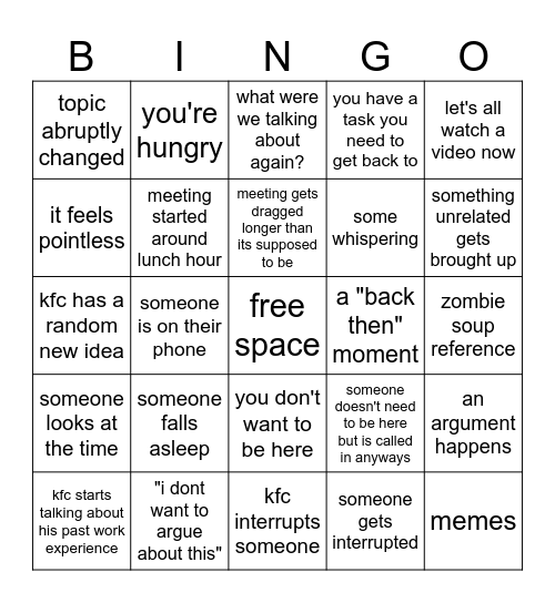 aeonsparx meeting bingo Card