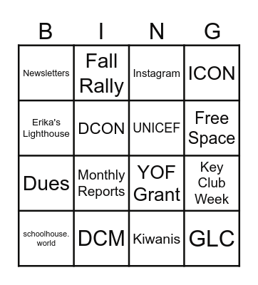 Officer Training Bingo Card