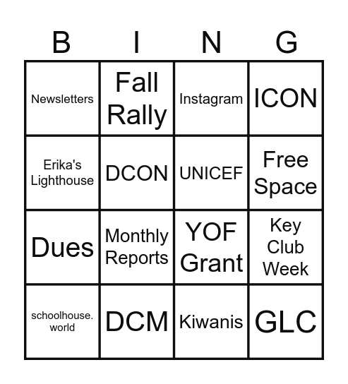 Officer Training Bingo Card