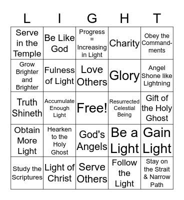 The Light of the Perfect Day by Elder Lawrence Bingo Card
