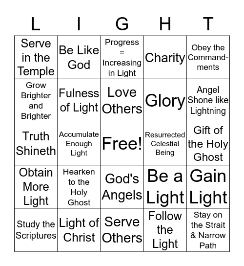 The Light of the Perfect Day by Elder Lawrence Bingo Card