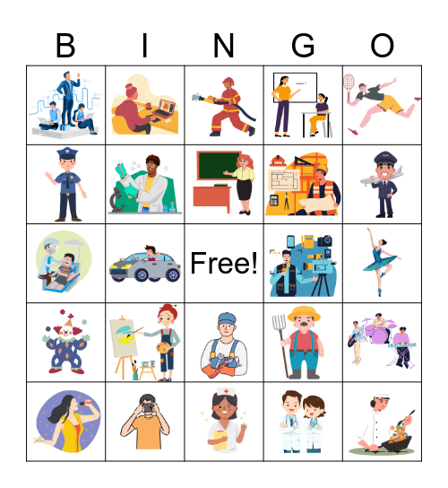 JOB VOCABULARY Bingo Card