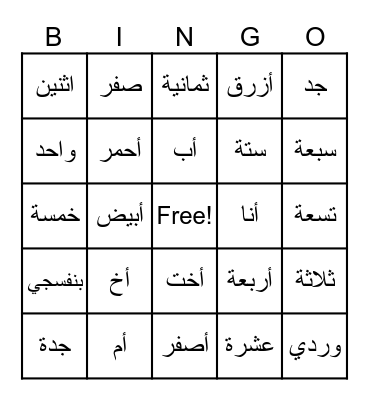 Family Tree Bingo Card