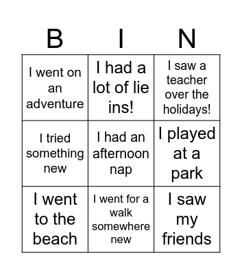 Back to School Bingo! Bingo Card