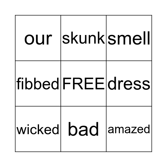 WORD NET BINGO Card