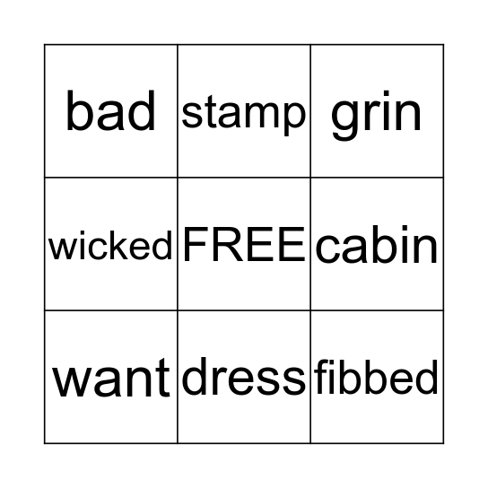 WORD NET BINGO Card