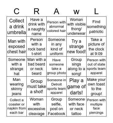 DDMP PUB CRAWL BINGO Card