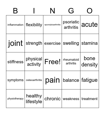 physio scientific day 2023 Bingo Card