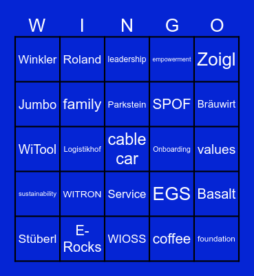 WITRON Bingo Card