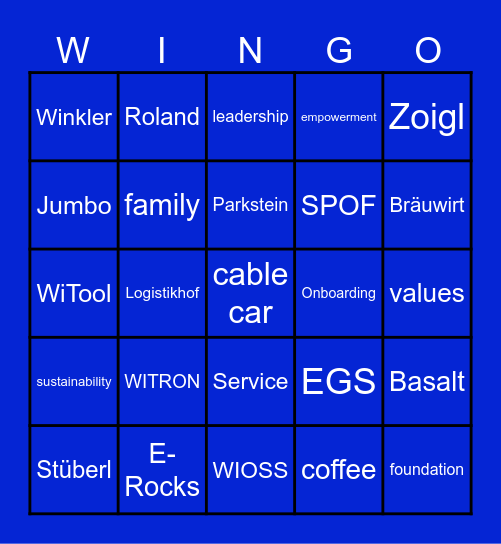 WITRON Bingo Card