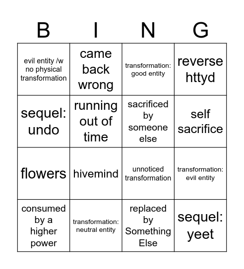 bingo time babeyyyy Bingo Card