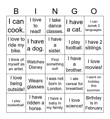 Meet Me Bingo Card