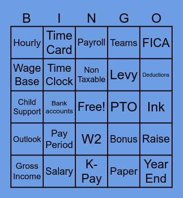 National Payroll Week Bingo Card