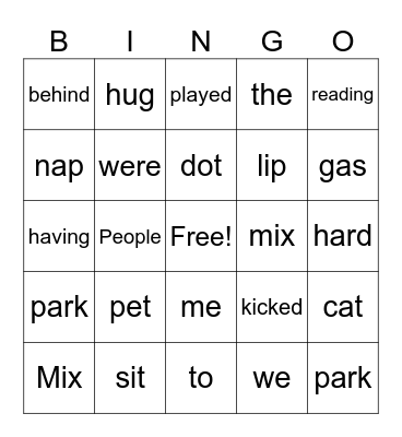 Word Wall bingo! Bingo Card