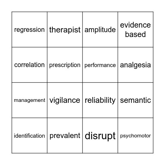 Research Bingo Card