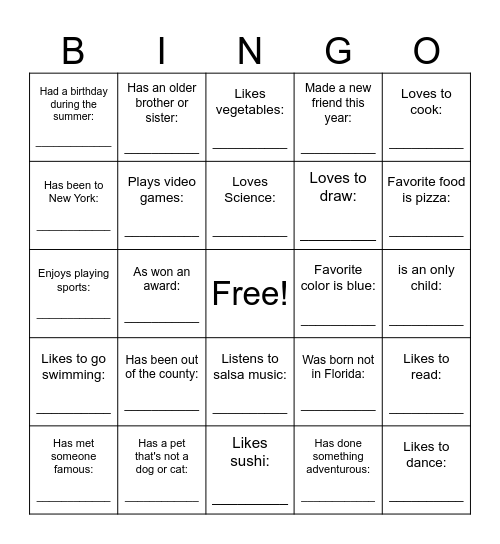 Start With Hello Bingo Card