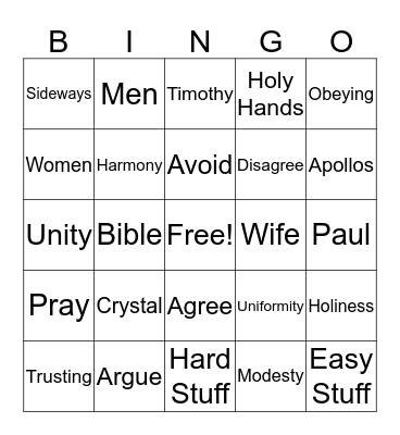 Contentious Scripture Bingo Card