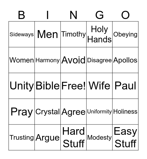 Contentious Scripture Bingo Card