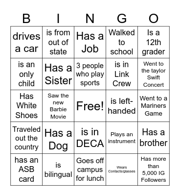 Sports Marketing Bingo 2023-2024 Bingo Card