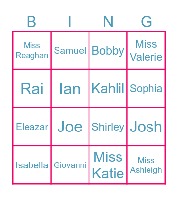 Friends of 601! Bingo Card