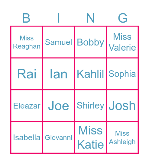 Friends of 601! Bingo Card