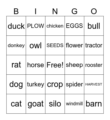 FARM LIFE Bingo Card