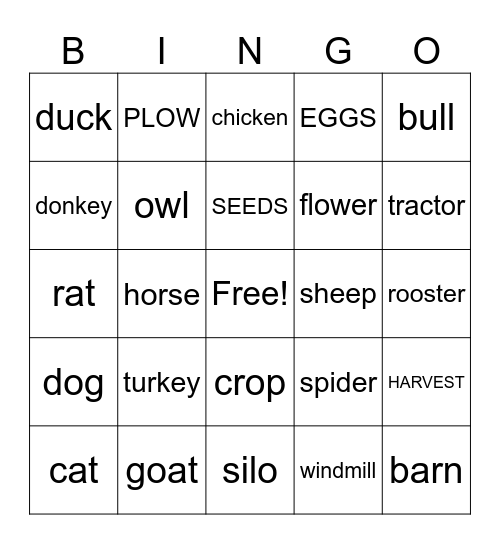 FARM LIFE Bingo Card