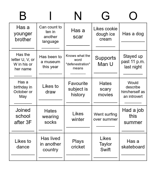 Icebreaker Bingo - Find Someone Who ... Bingo Card