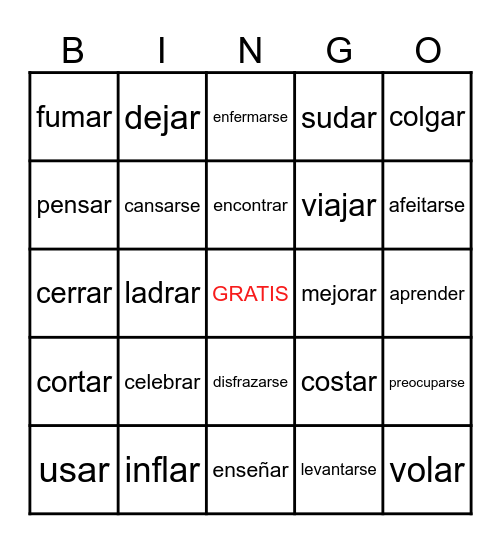 AP Vocabulary--VERBS (2) Bingo Card