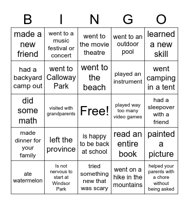 Find Someone Who___This Summer Bingo Card