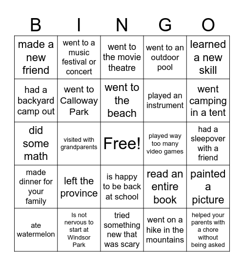 Find Someone Who___This Summer Bingo Card