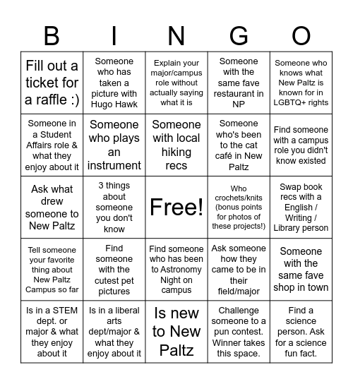 Find someone who... Bingo Card