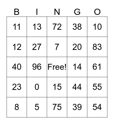 I Can Spell Bingo Card