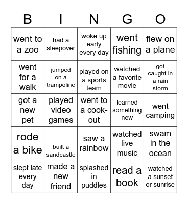 Find someone who... Bingo Card