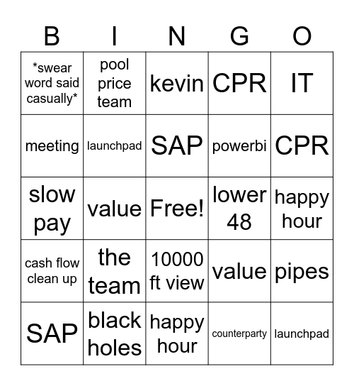 GAS ACCT TEAM MEETING Bingo Card