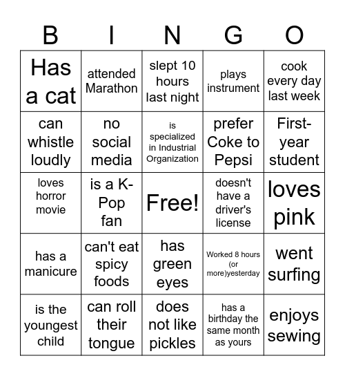 Bingo Card