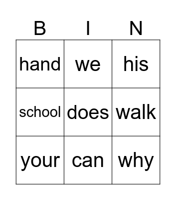 Unit 1-Week 1 Bingo Card