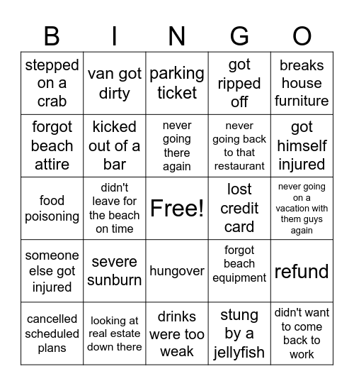 Sweigart Summer '23 Bingo Card