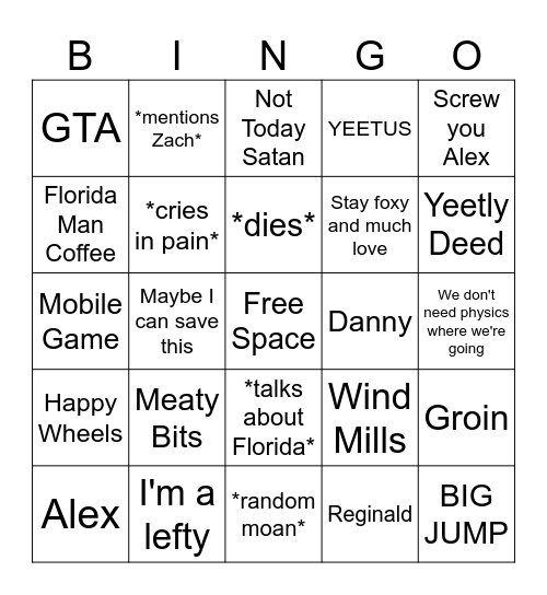 Gray Bingo Card