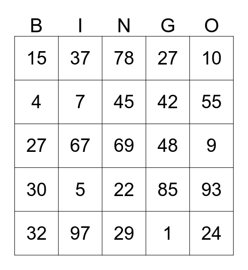 Group Time 2 Bingo Card