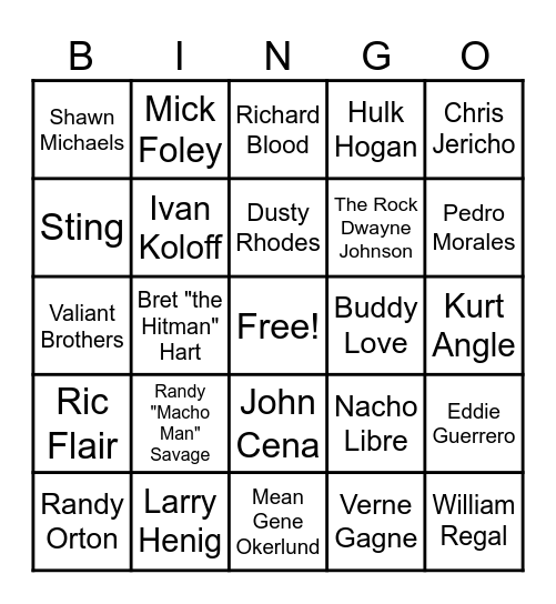 04 - WRESTLING Bingo Card
