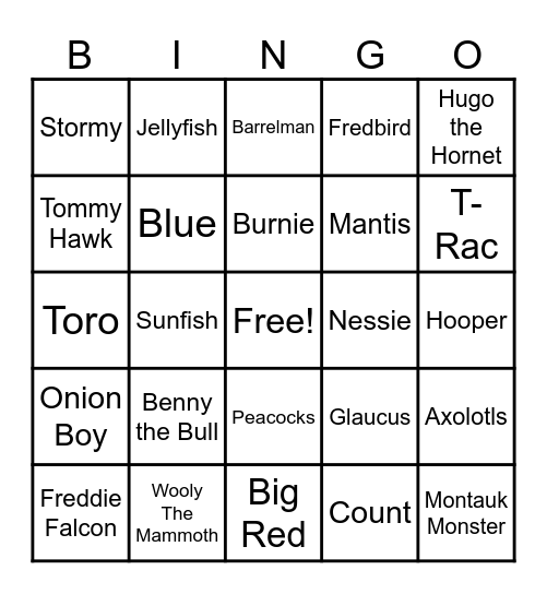 04 - SPORTS MASCOTS Bingo Card