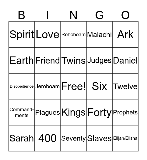 Bible BINGO Card