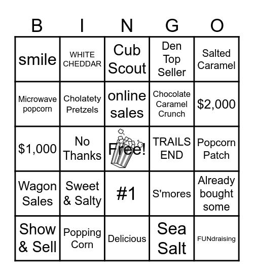 POPCORN Bingo Card