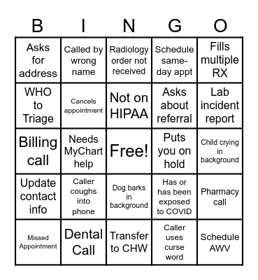 Customer Service Week Bingo Card