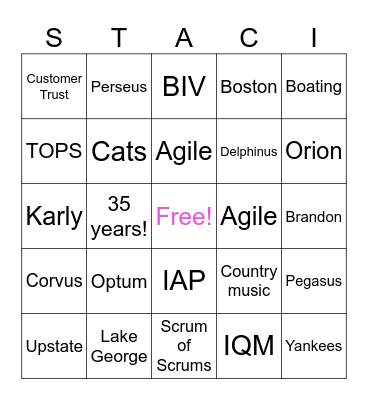 Happy work-iversary Staci! Bingo Card