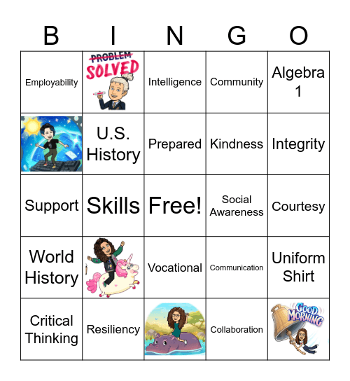 PVHS Irvington Bingo Card