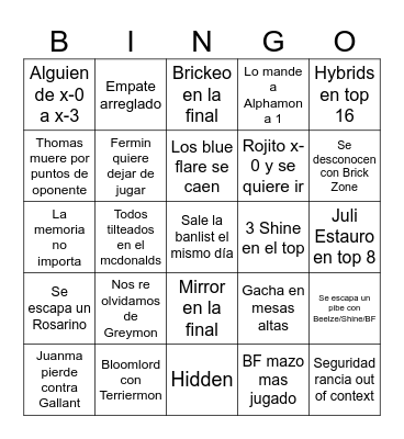 OPEN Bingo Card
